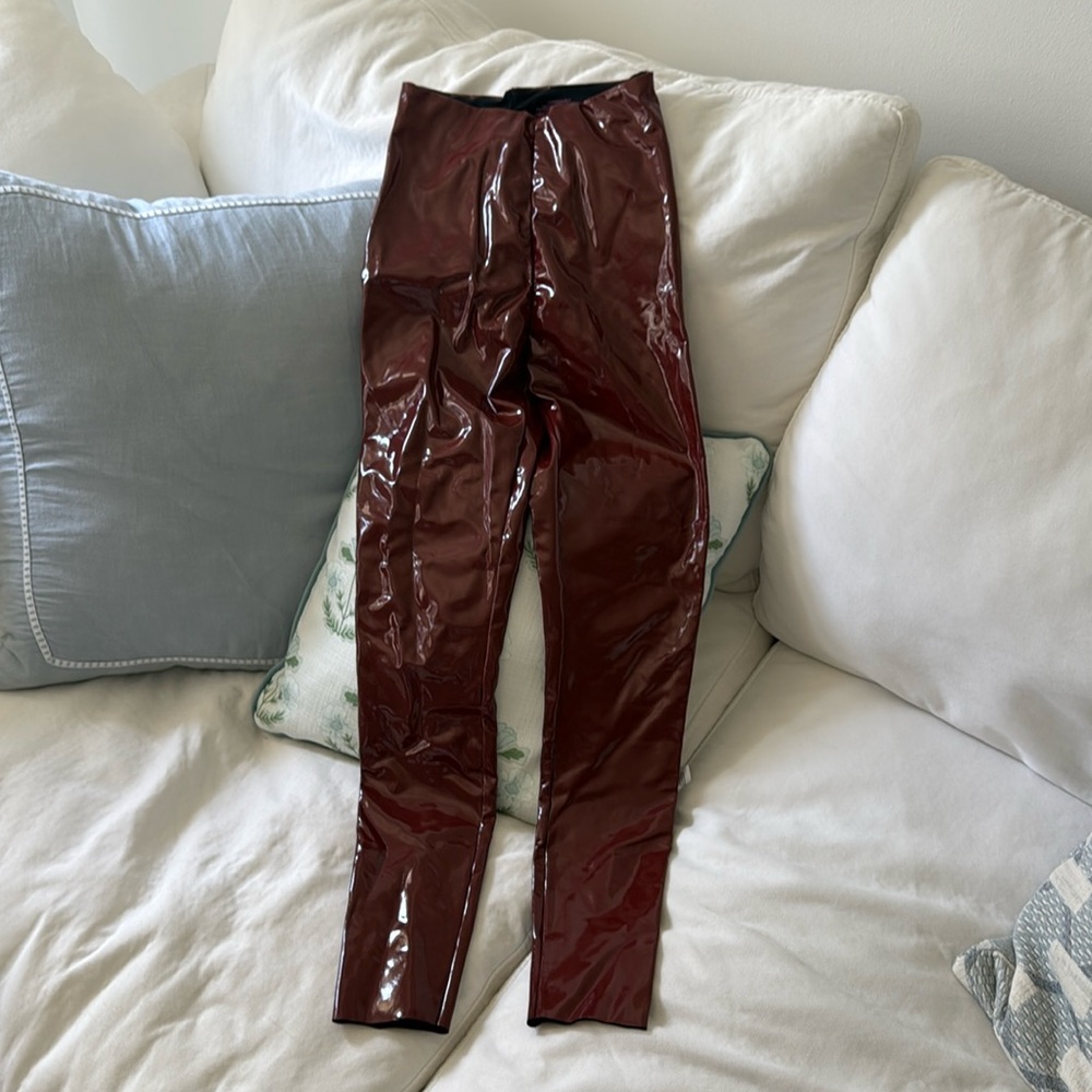 Commando Faux Patent Leather Burgundy Leggings